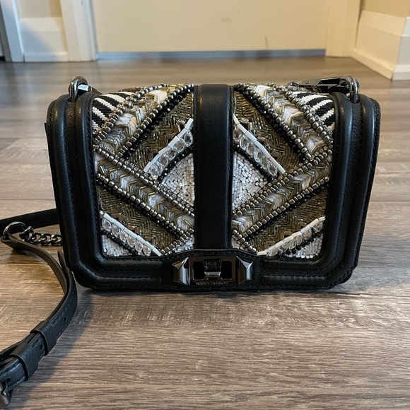 Rebecca Minkoff Beaded Wonder Small Love Crossbody Bag - Picture 1 of 7